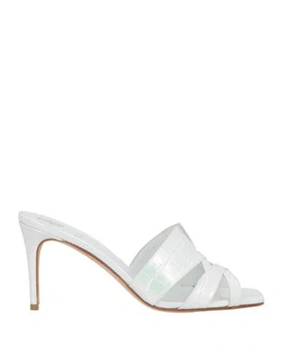 Gina Woman Sandals White Size 8 Leather