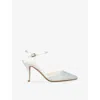 Gina Satin Embellished Karla Pumps 85 In White