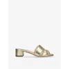 Gina Womens  Montreaux Square-toe Heeled Leather Mules In Gold