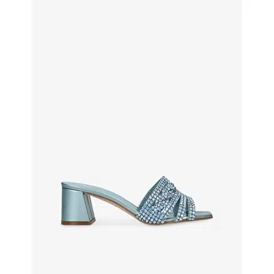 Gina Womens Pale Blue Utah Leather Mules Eur 39.5 / 6.5 Uk