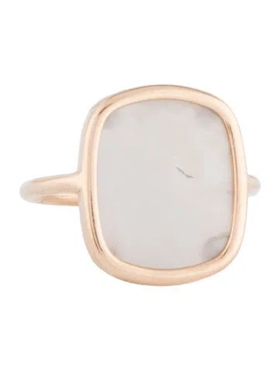 Pre-owned Ginette Ny 18k 4.34ct Moonstone Cocktail Ring In Multicolor