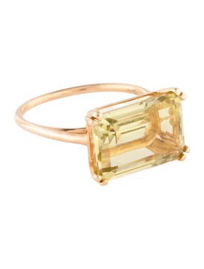 Pre-owned Ginette Ny 18k 5.84ct Quartz Cocktail Ring In Multicolor