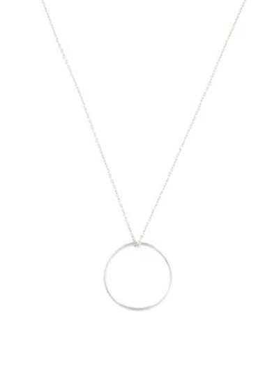 Pre-owned Ginette Ny 18k Circle Pendant Necklace, 18" In Multicolor