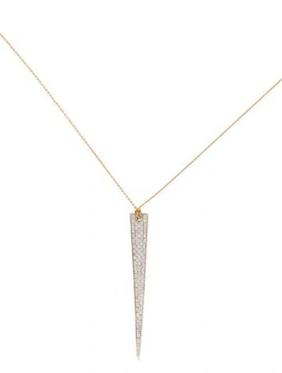 Pre-owned Ginette Ny 18k Diamond Arrow Pendant Necklace, 17" In Multi