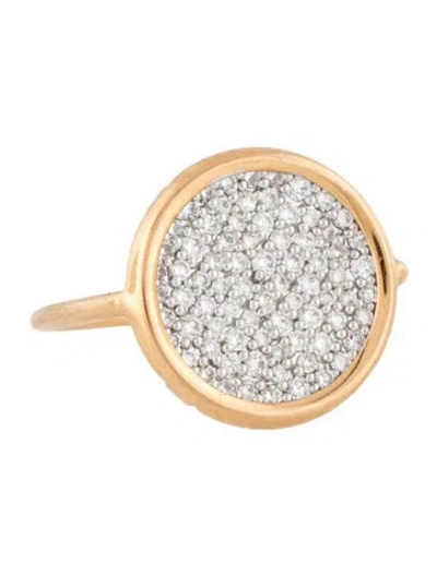 Pre-owned Ginette Ny 18k Diamond Disc Ring In Multicolor