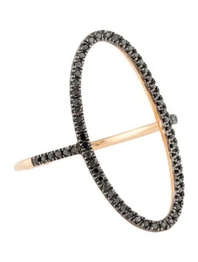 Pre-owned Ginette Ny 18k Diamond Ellipse Ring In Multicolor