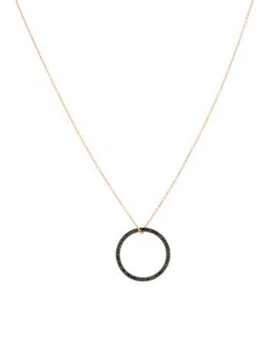 Pre-owned Ginette Ny 18k Diamond Mini Circle Pendant Necklace, 17.75" In Multicolor