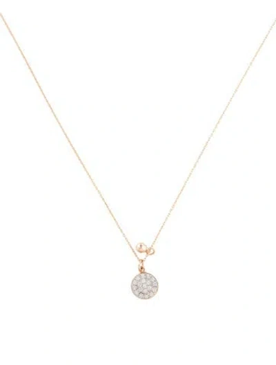 Pre-owned Ginette Ny 18k Diamond Mini Ever Dics Pendant Necklace, 17" In Multicolor