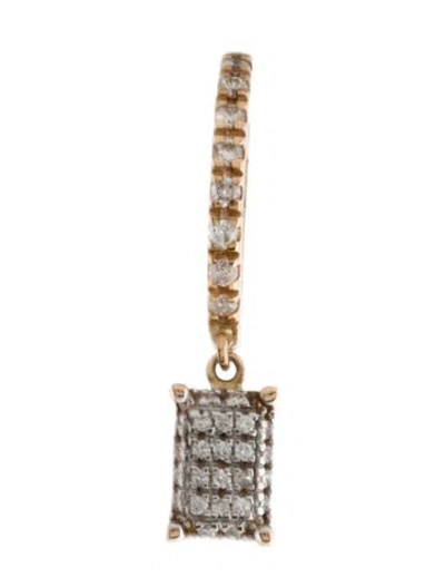 Pre-owned Ginette Ny 18k Diamond Solo Midnight Hoop Single Earrings In Multicolor