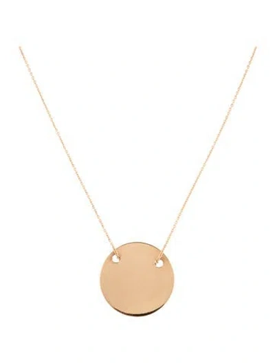 Pre-owned Ginette Ny 18k Disc Pendant Necklace, 18.5" In Multicolor