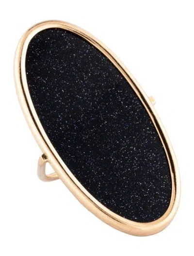 Pre-owned Ginette Ny 18k Goldstone Cocktail Ring In Multicolor