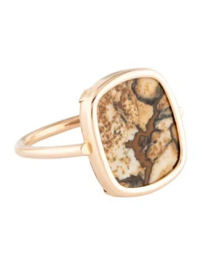 Pre-owned Ginette Ny 18k Jasper Cocktail Ring In Multicolor