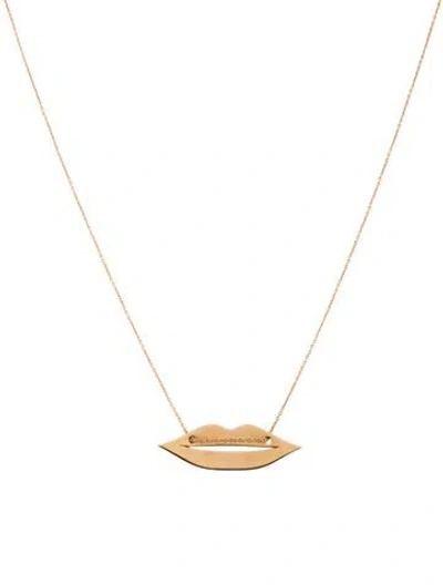 Pre-owned Ginette Ny 18k Mini French Kiss Necklace, 17" In Multicolor