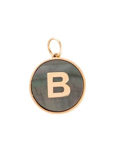 Pre-owned Ginette Ny 18k Mother Of Pearl Initial 'b' Pendant In Multicolor