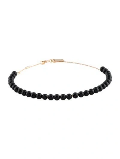 Pre-owned Ginette Ny 18k Onyx Maria Mini Bead Bracelet, 6.5" In Multi