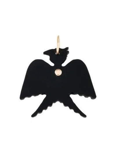 Pre-owned Ginette Ny 18k Onyx Mini Georgia Charm In Multicolor