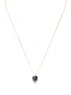 Ginette Ny 18k Rose Gold Angèle Mini Onyx Heart Necklace In Gold