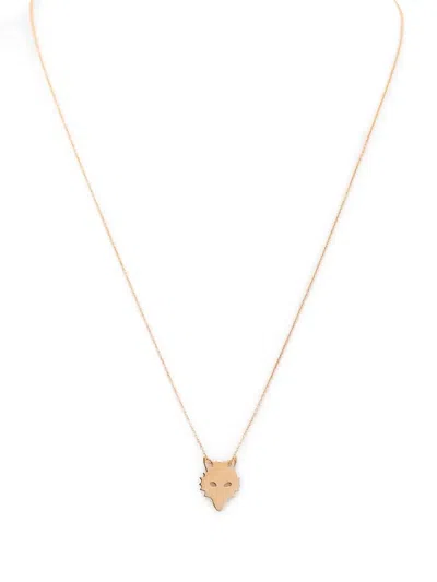 Ginette Ny 18k Rose Gold Mini Wolf Necklace