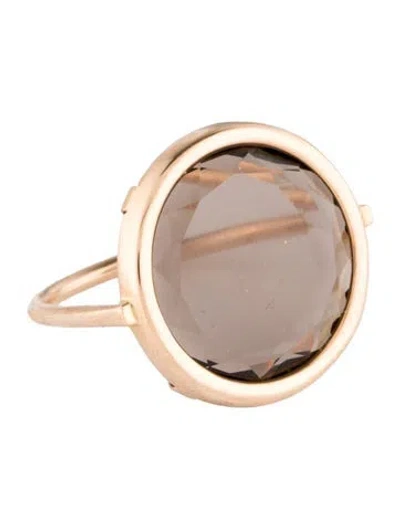 Pre-owned Ginette Ny 18k Smoky Quartz Cocktail Ring In Multicolor