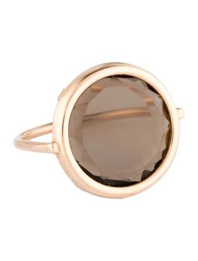 Pre-owned Ginette Ny 18k Smoky Quartz Cocktail Ring In Multicolor