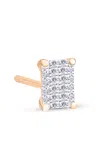 Ginette Ny 18k Yellow Gold Diamond Single Earring In Pink