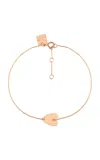 Ginette Ny Angele Mini 18k Rose Gold Heart Bracelet In Pink