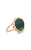 Ginette Ny Baby 18k Rose Gold Malachite Disc Ring In Green