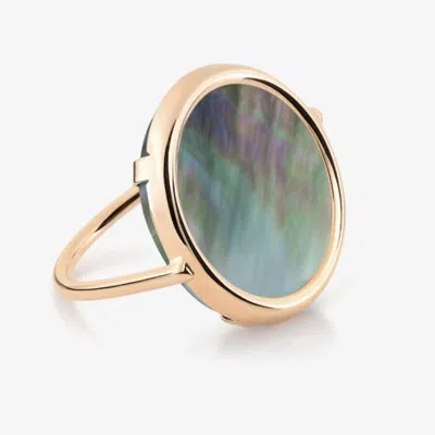 Ginette Ny Black Mother-of-pearl Disc Ring