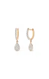 Ginette Ny Bliss 18k Rose Gold Diamond Hoops In White
