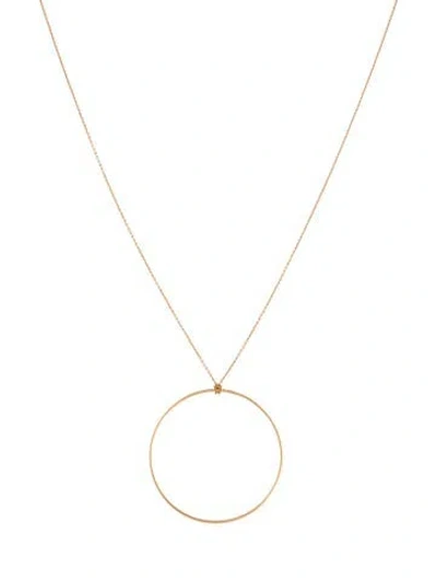 Pre-owned Ginette Ny Circle On Chain Pendant Necklace, 15.5" In Multi