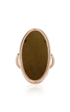 GINETTE NY ELLIPSE 18K ROSE GOLD OBSIDIAN RING