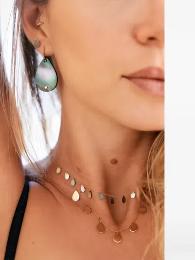 Ginette Ny Ever Mother-of-pearl Earrings In Metallic