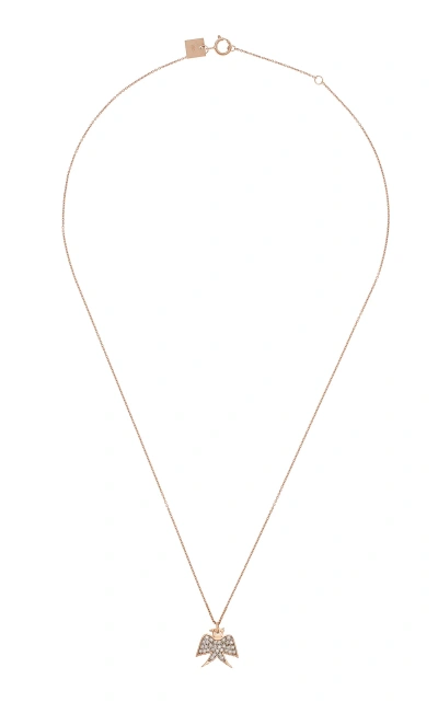 Ginette Ny Georgia 14k Rose Gold Diamond On Chain Necklace In Pink