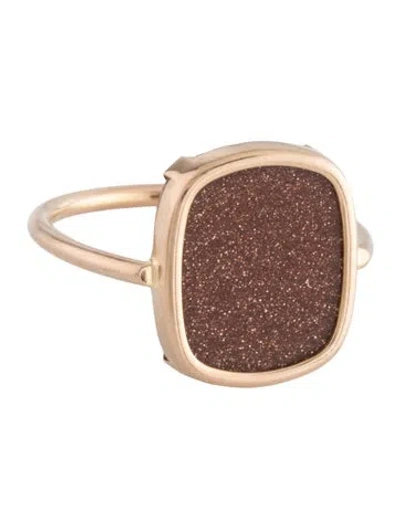 Pre-owned Ginette Ny Goldstone Cocktail Ring In Multicolor