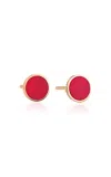 Ginette Ny Mini Ever 18k Rose Gold Coral Earrings In Red