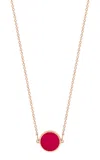 Ginette Ny Mini Ever 18k Rose Gold Coral Necklace In Red