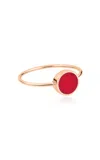 Ginette Ny Mini Ever 18k Rose Gold Coral Ring In Red