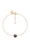 Ginette Ny Mini Pixie Ever 18k Rose Gold Mother-of-pearl Disc Bracelet In Black