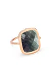 Ginette Ny Pixie 18k Rose Gold Mother-of-pearl Antique Ring In Black