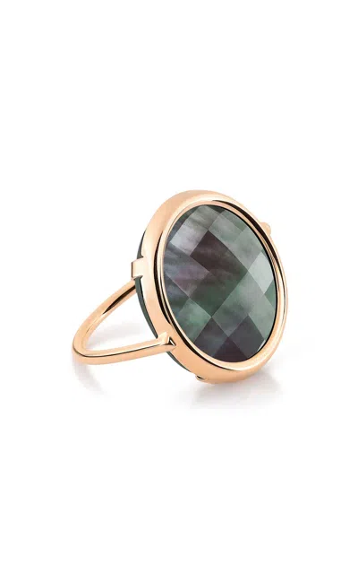 Ginette Ny Pixie 18k Rose Gold Mother-of-pearl Disc Ring