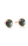 Ginette Ny Pixie Ever 18k Rose Gold Mother-of-pearl Disc Earrings In Black