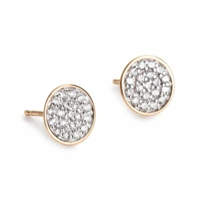 Ginette Ny Round Sequin Diamond Studs In Gold