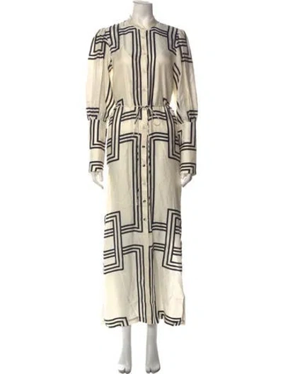 Pre-owned Ginger & Smart Graphic Print Long Dress In Neutrals