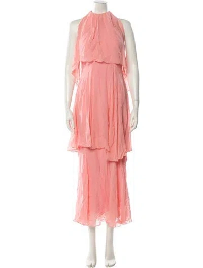 Pre-owned Ginger & Smart Mock Neck Long Dress In Pink