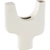 Ginger Birch Studio Geometric Ceramic Vase In White