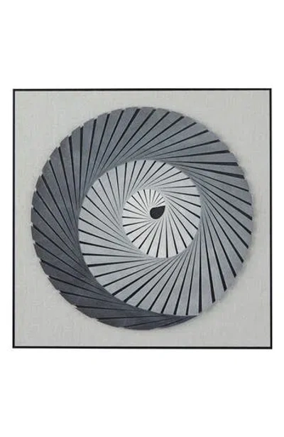 Ginger Birch Studio Gray Wood 3d Spiral Geometric Shadow Box With Black Frame