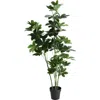 Ginger Birch Studio Green Faux Foliage Potted Artificial Tree In Green