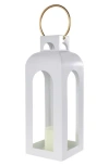 Ginger Birch Studio Metal Candle Lantern In White
