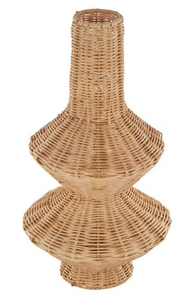 Ginger Birch Studio Rattan Vase In Brown