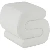 Ginger Birch Studio Sculptural Bouclé Ottoman In White